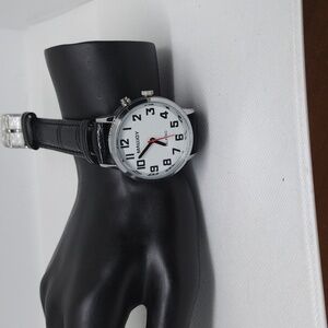 MAUJOY Ladies' Analog Talking Watch | Low Vision | Black Leather Strap | NWT